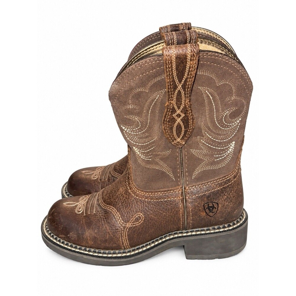 Ariat Fatbaby Heritage Dapper Brown Leather Suede Western Boots Womens 7B